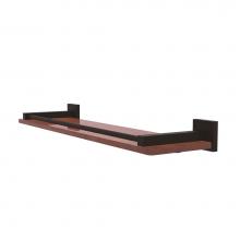 Allied Brass MT-1-22-GAL-IRW-ORB - Montero Collection 22 Inch Solid IPE Ironwood Shelf with Gallery Rail