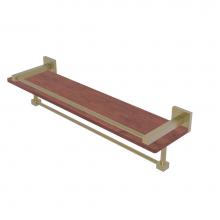 Allied Brass MT-1-22TB-GAL-IRW-SBR - Montero Collection 22 Inch IPE Ironwood Shelf with Gallery Rail and Towel Bar