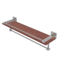 Allied Brass MT-1-22TB-GAL-IRW-SN - Montero Collection 22 Inch IPE Ironwood Shelf with Gallery Rail and Towel Bar