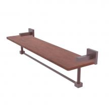 Allied Brass MT-1-22TB-IRW-CA - Montero Collection 22 Inch Solid IPE Ironwood Shelf with Integrated Towel Bar