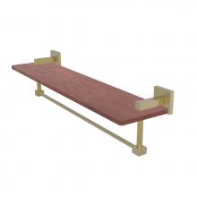 Allied Brass MT-1-22TB-IRW-SBR - Montero Collection 22 Inch Solid IPE Ironwood Shelf with Integrated Towel Bar