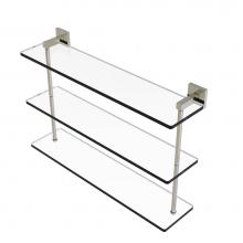 Allied Brass MT-5-22-PNI - Montero Collection 22 Inch Triple Tiered Glass Shelf