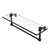 Allied Brass NS-1/16TB-ORB - 16 Inch Glass Vanity Shelf with Integrated Towel Bar