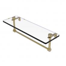 Allied Brass NS-1/16TB-SBR - 16 Inch Glass Vanity Shelf with Integrated Towel Bar