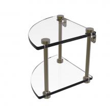 Allied Brass NS-3-ABR - Two Tier Corner Glass Shelf
