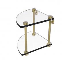 Allied Brass NS-3-SBR - Two Tier Corner Glass Shelf