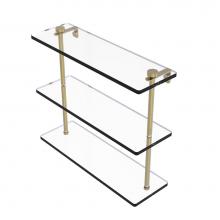 Allied Brass NS-5/16-SBR - 16 Inch Triple Tiered Glass Shelf