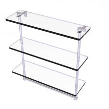 Allied Brass NS-5/16TB-SCH - 16 Inch Triple Tiered Glass Shelf with Integrated Towel Bar