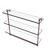 Allied Brass NS-5/22TB-CA - 22 Inch Triple Tiered Glass Shelf with Integrated Towel Bar