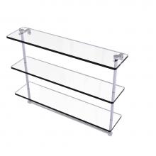Allied Brass NS-5/22TB-PC - 22 Inch Triple Tiered Glass Shelf with Integrated Towel Bar