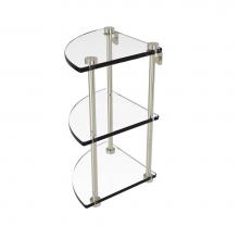 Allied Brass NS-6-PNI - Three Tier Corner Glass Shelf