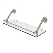 Allied Brass P1000-1-24-GAL-PNI - Prestige Skyline 24 Inch Floating Glass Shelf with Gallery Rail