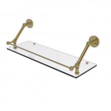 Allied Brass P1000-1-24-GAL-UNL - Prestige Skyline 24 Inch Floating Glass Shelf with Gallery Rail