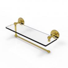 Allied Brass P1000-1PT/16-PB - Prestige Skyline Collection Paper Towel Holder with 16 Inch Glass Shelf