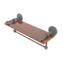 Allied Brass P1000-1TB-16-GAL-IRW-GYM - Prestige Skyline Collection 16 Inch IPE Ironwood Shelf with Gallery Rail and Towel Bar