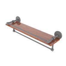 Allied Brass P1000-1TB-22-GAL-IRW-GYM - Montero Collection 22 Inch IPE Ironwood Shelf with Gallery Rail and Towel Bar