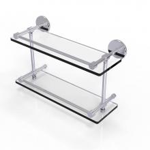 Allied Brass P1000-2/16-GAL-PC - 16 Inch Tempered Double Glass Shelf with Gallery Rail