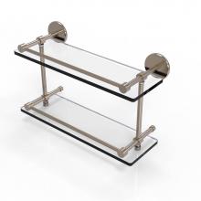 Allied Brass P1000-2/16-GAL-PEW - 16 Inch Tempered Double Glass Shelf with Gallery Rail
