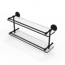 Allied Brass P1000-2/22-GAL-ORB - 22 Inch Tempered Double Glass Shelf with Gallery Rail
