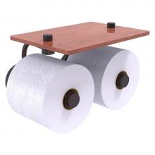 Allied Brass P1000-24-2S-IRW-VB - Prestige Skyline Collection 2 Roll Toilet Paper Holder with Wood Shelf - Venetian Bronze