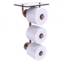 Allied Brass P1000-35-3VS-CA - Prestige Skyline Collection 3 Roll Toilet Paper Holder with Glass Shelf - Antique Copper