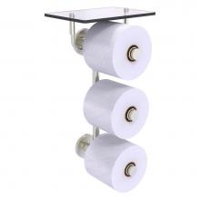 Allied Brass P1000-35-3VS-SN - Prestige Skyline Collection 3 Roll Toilet Paper Holder with Glass Shelf - Satin Nickel