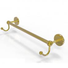Allied Brass P1000-41-30-HK-PB - Prestige Skyline Collection 30 Inch Towel Bar with Integrated Hooks