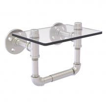 Allied Brass P-130-TPGS-SN - Pipeline Collection Toilet Tissue Holder with Glass Shelf