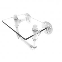 Allied Brass P-130-TPGS-WHM - Pipeline Collection Toilet Tissue Holder with Glass Shelf