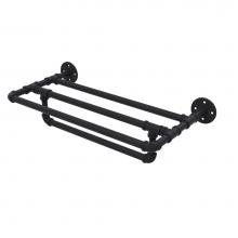 Allied Brass P-240-18-TSTB-BKM - Pipeline Collection 18 Inch Wall Mounted Towel Shelf with Towel Bar