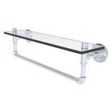Allied Brass P-410-22-GSTB-PC - Pipeline Collection 22 Inch Glass Shelf with Towel Bar - Polished Chrome