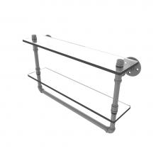 Allied Brass P-430-22-DGSTB-GYM - Pipeline Collection 22 Inch Doulbe Glass Shelf with Towel Bar