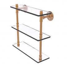 Allied Brass P-440-16-TGS-BBR - Pipeline Collection 16 Inch Triple Glass Shelf