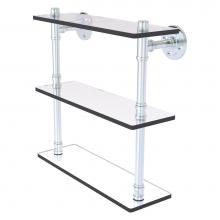 Allied Brass P-440-16-TGS-PC - Pipeline Collection 16 Inch Triple Glass Shelf - Polished Chrome