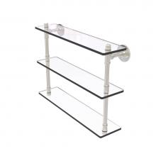 Allied Brass P-440-22-TGS-SN - Pipeline Collection 22 Inch Triple Glass Shelf