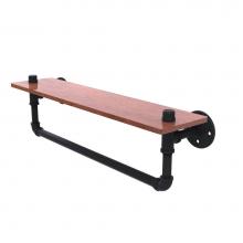 Allied Brass P-460-22-WSTB-BKM - Pipeline Collection 22 Inch Ironwood Shelf with Towel Bar
