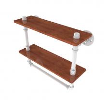 Allied Brass P-480-16-DWSTB-WHM - Pipeline Collection 16 Inch Double Ironwood Shelf with Towel Bar