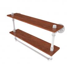 Allied Brass P-480-22-DWSTB-WHM - Pipeline Collection 22 Inch Double Ironwood Shelf with Towel Bar