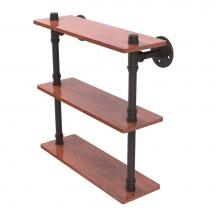 Allied Brass P-490-16-TWS-ORB - Pipeline Collection 16 Inch Ironwood Triple Shelf