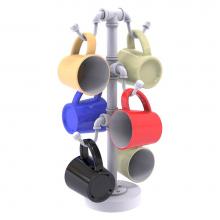 Allied Brass P-80-MGH-6-WHM - Pipeline Collection Countertop 6 Coffee Mug Holder - Matte White