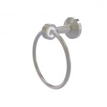 Allied Brass PB-16G-SN - Pacific Beach Collection Towel Ring with Groovy Accents