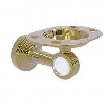 Allied Brass PB-26G-UNL - Pacific Beach Collection Tumbler and Toothbrush Holder with Groovy Accents
