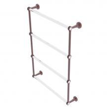 Allied Brass PB-28D-24-CA - Pacific Beach Collection 4 Tier 24 Inch Ladder Towel Bar with Dotted Accents - Antique Copper