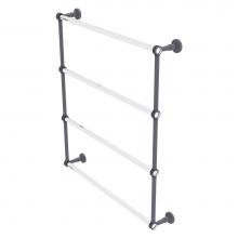 Allied Brass PB-28D-30-GYM - Pacific Beach Collection 4 Tier 30 Inch Ladder Towel Bar with Dotted Accents - Matte Gray