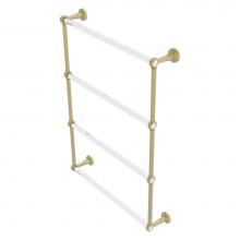 Allied Brass PB-28G-24-SBR - Pacific Beach Collection 4 Tier 24 Inch Ladder Towel Bar with Grooved Accents - Satin Brass