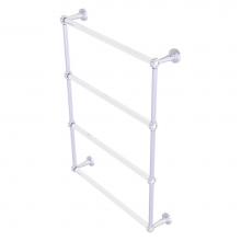 Allied Brass PB-28G-24-SCH - Pacific Beach Collection 4 Tier 24 Inch Ladder Towel Bar with Grooved Accents - Satin Chrome