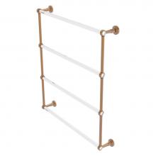 Allied Brass PB-28G-30-BBR - Pacific Beach Collection 4 Tier 30 Inch Ladder Towel Bar with Grooved Accents - Brushed Bronze