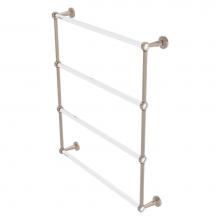 Allied Brass PB-28G-30-PEW - Pacific Beach Collection 4 Tier 30 Inch Ladder Towel Bar with Grooved Accents - Antique Pewter