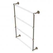 Allied Brass PB-28T-24-ABR - Pacific Beach Collection 4 Tier 24 Inch Ladder Towel Bar with Twisted Accents - Antique Brass
