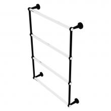 Allied Brass PB-28T-24-BKM - Pacific Beach Collection 4 Tier 24 Inch Ladder Towel Bar with Twisted Accents - Matte Black